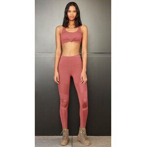 Alo Yoga High-Waist Moto Legging in Rosewood/Rosewood Glossy
